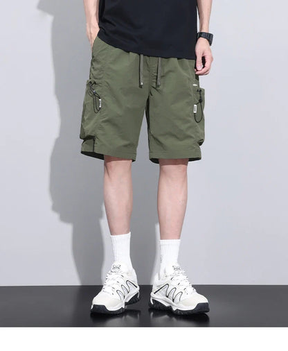 2024 Summer Thin Shorts for Men Cargo Pants Side Pockets Baggy Joggers Bermuda Knee Basketball Short Pant Male M-4XL
