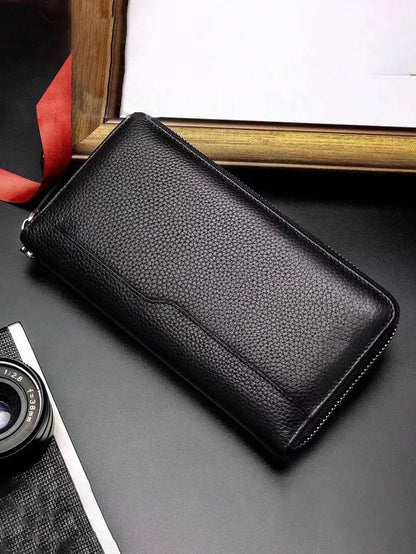 Very Simple Solid Color Basic Long Wallet Business Wallet Portable Multi-card Multi-function Mobile Wallet