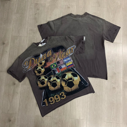 Car Letter Rhinestone Washed Cotton Short Sleeve Tshirts for Men and Women Harajuku Hip Hop Loose Shinning Diamond Tees Oversize