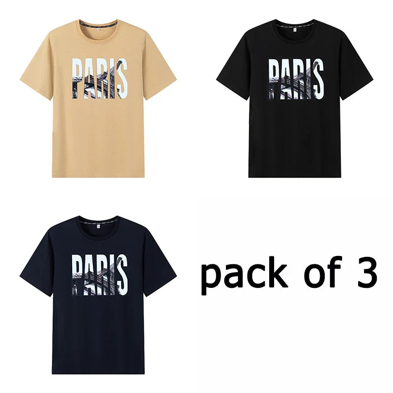 Popular T-shirt for Men Printed Tees Plus Size 110-175kg 6XL/7XL Fashion Summer Cotton Round Neck Short Sleeve Oversized Tops