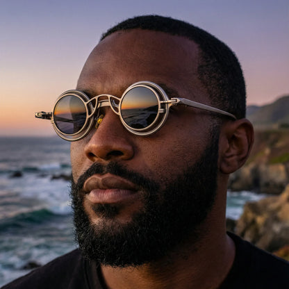 Steampunk Sunglasses For Men Metal Frame Vintage Retro Round Fashion Glasses Punk Dropshipping Gafas De Sol Lunette De Soleil