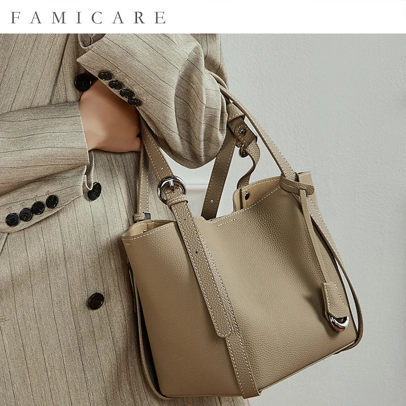 Minimalist Lady Soft Genuine Leather Pillow Crossbody Bag Women's Convertible Shoulder Bags 2026 New Chic Solid Color Handbag