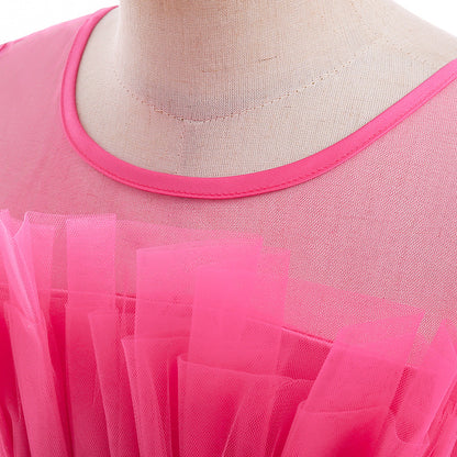Kid's Party Formal Evening Dresses Elegant Party Dresses For Girls Dresses With Trailing Detachable Princess Dress