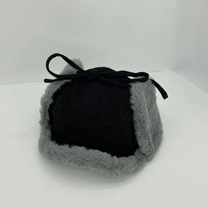 Trendy Faux Fur Winter Hat Thick Warm Faux Fur Hat Lamb Wool Bomber Hat Winter Season for Men and Women