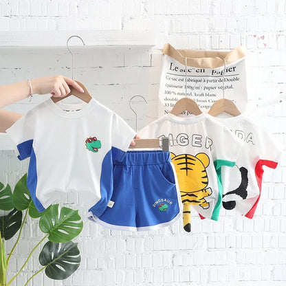 Toddler Baby Boy Girl Clothing Sets Summer Casual Infant Cute Animal Modeling 2pcs Outfits Cotton T-shirt+Shorts Kids Tracksuit