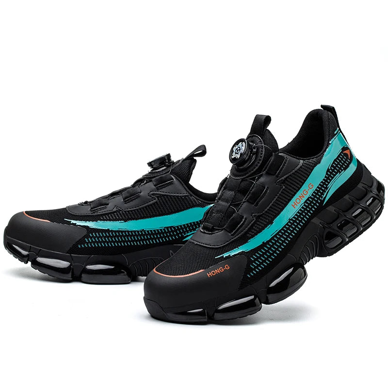 Rotating Button Safety Shoes Men Anti-smash Anti-puncture Work Shoes Fashion Men Safety Sport Shoes Security Protective BootsMen
