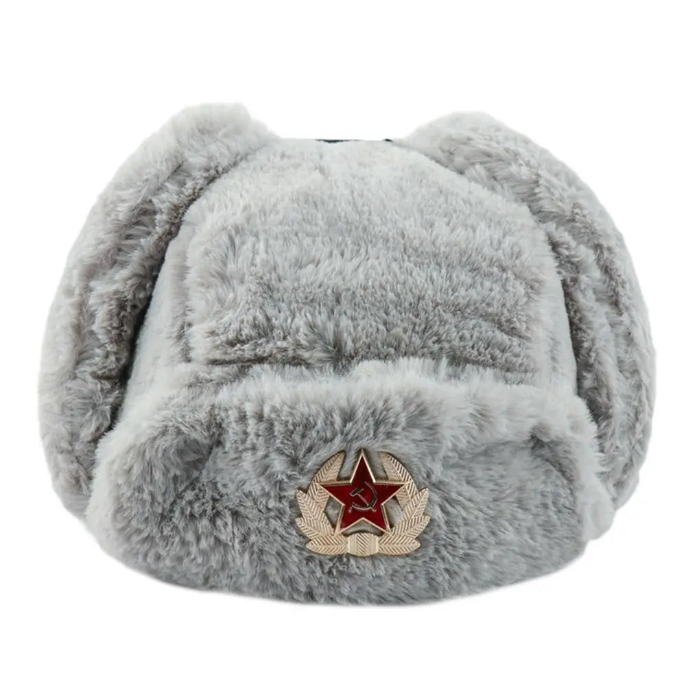 Outdoors Thick Bomber Hat Plush Warm Russian Ushanka Windproof Snow Caps for Women Men