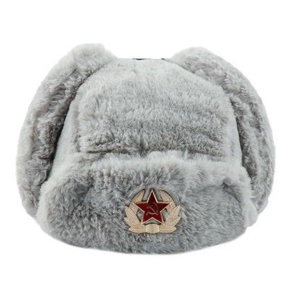 Outdoors Thick Bomber Hat Plush Warm Russian Ushanka Windproof Snow Caps for Women Men