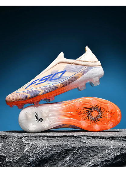 New Men Soccer Shoes Training TF/FG Outdoor Sport Football Boots Adult Long Spikes Non Slip Cleats Breathable Match Comfortable