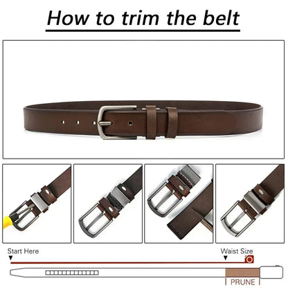 Men's Leather Fashion Classic Belt Metal Pin Buckle Casual Men's PU Leather Alloy Pin Square Buckle Belt Business Belts