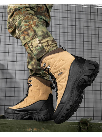 Men Tactical Boots Lace Up Military Army Boot Unisex Work Hiking Shoe Desert Waterproof Brand Climbing Shoe Male Ankle Size Plus