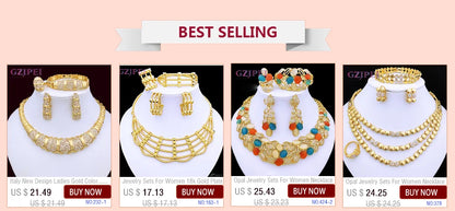 Gold Color Jewelry Sets For Women Necklace Sets For Women bijoux de mode ensembles de bijoux