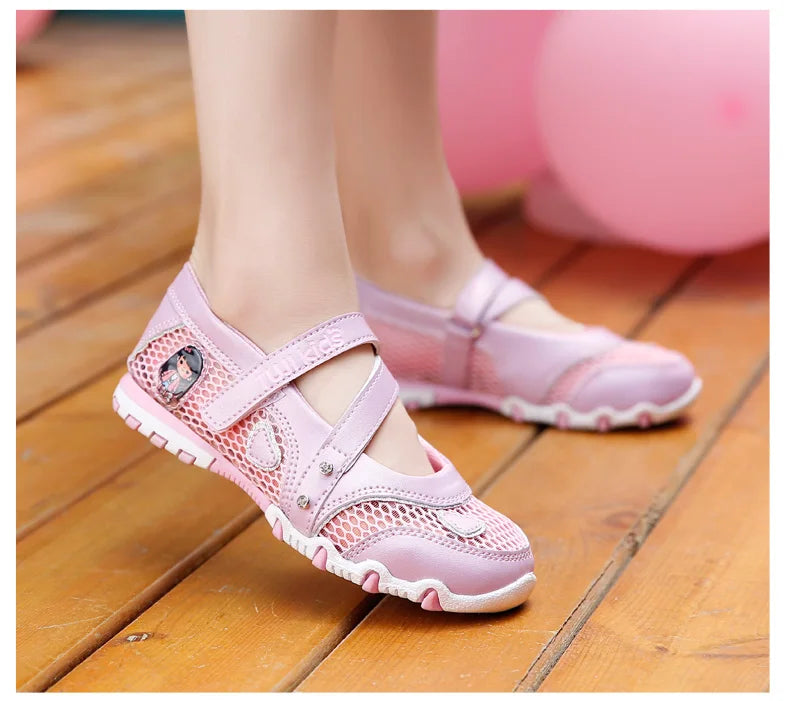 Girls Sandals Gladiator Cartoon Soft Children Non-slip Beach Shoes Kids Summer Floral Sandals Princess Shoes Fashion Cute