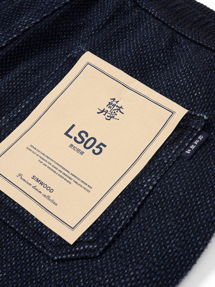 High Standard Series 2025 Summer New 13oz Indigo Sashiko Cloth Fabric Denim Shorts Loose 100% Cotton Vintage Shorts