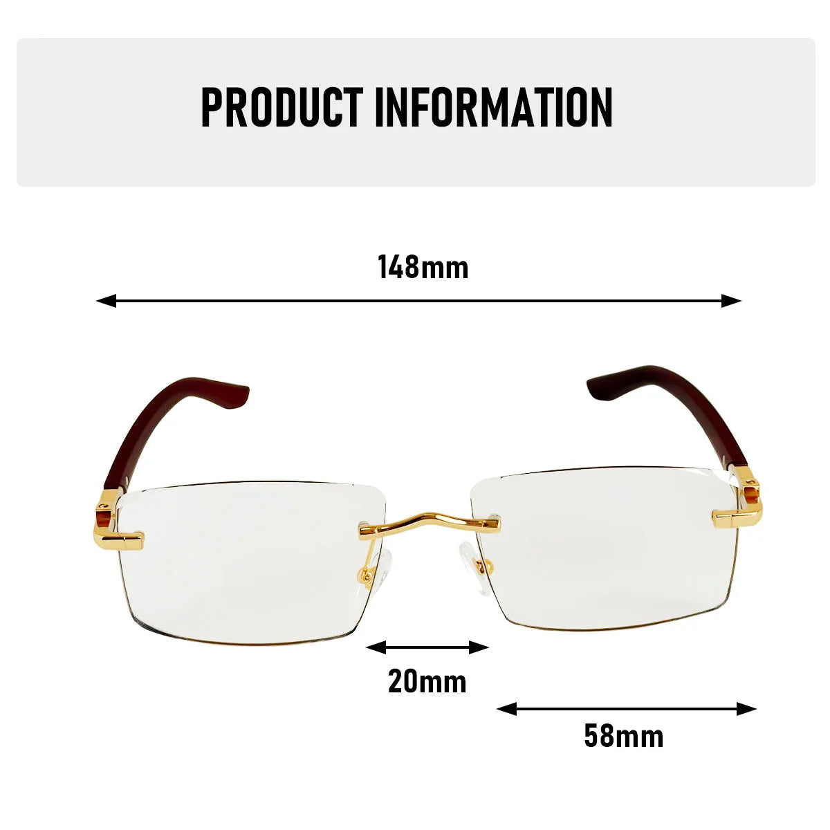 Rimless Sunglasses Women Trendy Gradual Change Square Fashion Glasses Luxury Vacation Sunscreen Sunglass Men Lentes De Sol Mujer