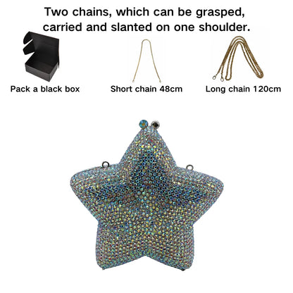New Star Diamond Dinner Bag Foreign Trade Banquet Diamond Hand Bag Women's Bag Starr Lane Stone Crach