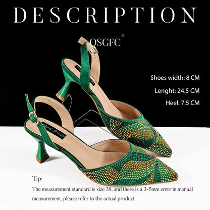 Festive Elegance Spot Goods Dazzling Heels and Chic Long Bag Clutch Perfect Combination Of Shoes And Bag for Special Occasions