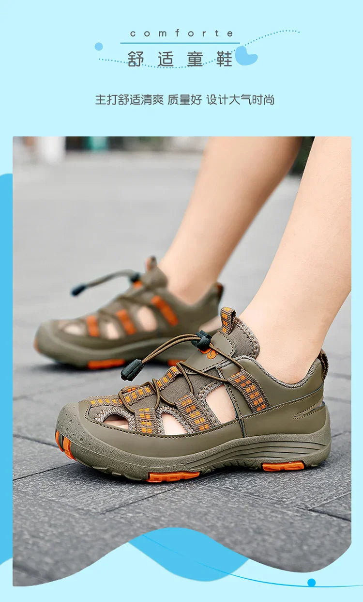 Summer New Children's Outdoor Beach Sandals Anti slip and Wear Resistant Mountaineering Shoes Fashion Casual Breathable Sandals
