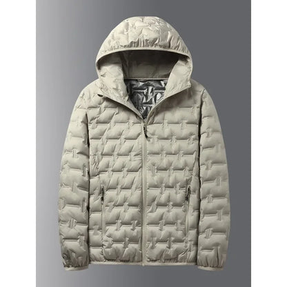 Winter White Down Jacket Men Graphene Self-heating Windproof Pleated Hooded Puffer Jackets Casual Warm Down Coats Male Clothing