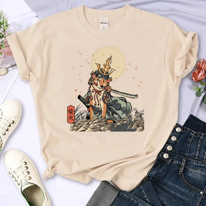 Shiba Inu top women anime tshirt female designer clothing