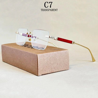 Vintage Square Sunglasses For Men Rimless Sunglasses Women Trendy Retro Fashion Glasses Gafas De Sol Hombre Lunette Soleil Femme