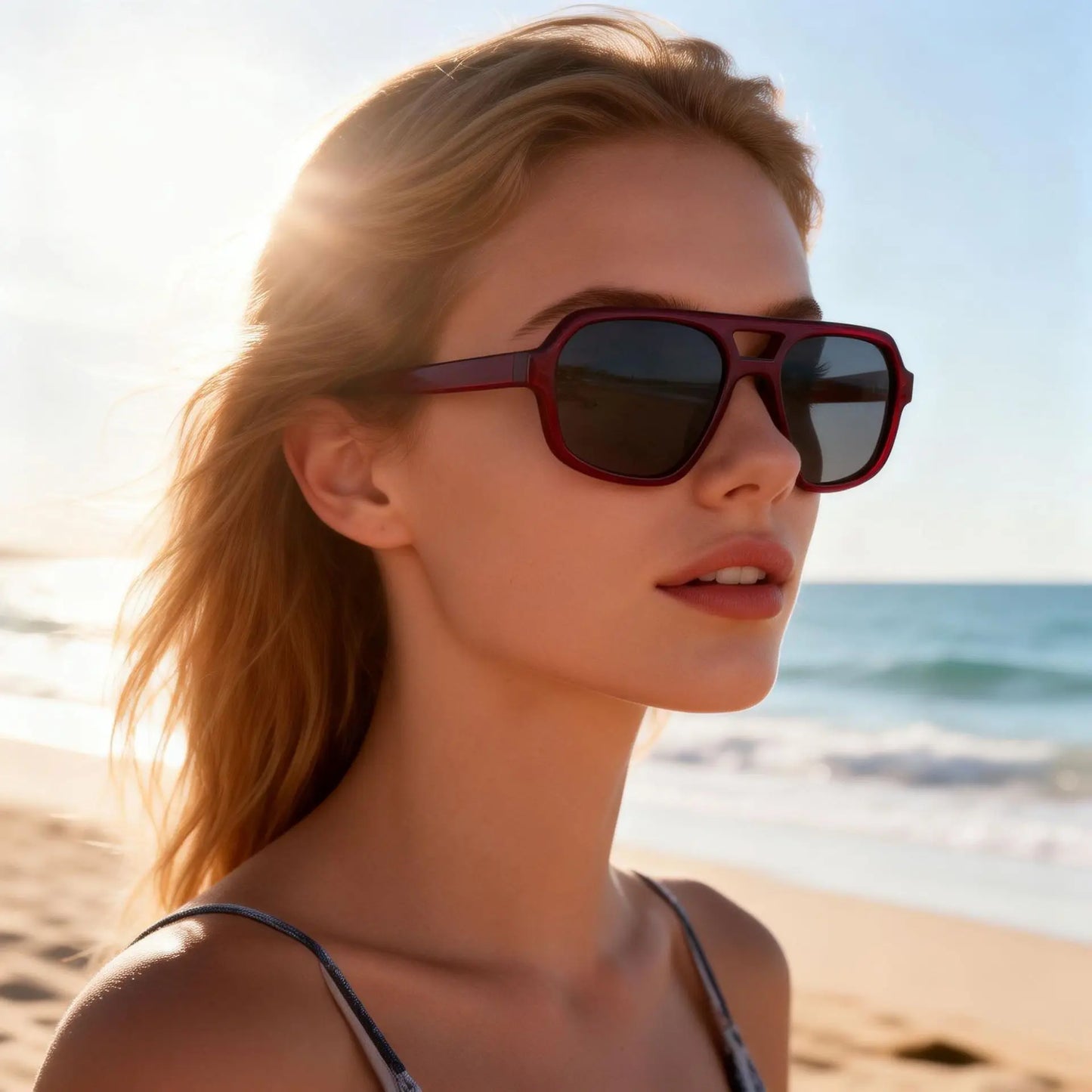 Fashion Double Beam Acetate Polarized Women Sunglasses Man High Quality UV400 Sun Glasses Outdoor Driving Fishing Pilot Eyewear