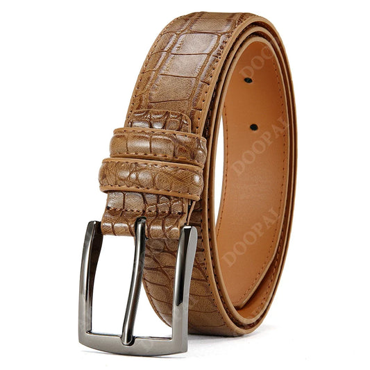 Men's PU Leather Alloy Pin Square Buckle Belt Business Leisure Belt Casual Vintage Jean Gifts Belt for Women LONG Large Size 150