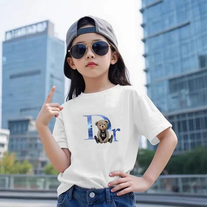 White little bear Children's T-Shirt Kids Age 3-12 boys black girls Outfit Short Sleeve & Shorts Summer Cool Casual brand Set