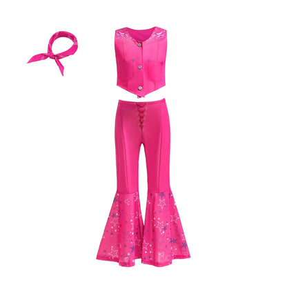 2026 Movie Descendant Red Role Playing Costume 3PCS Suit Coat+Dress+Flared Pants Halloween Girls The Rising of Red Clothing Set