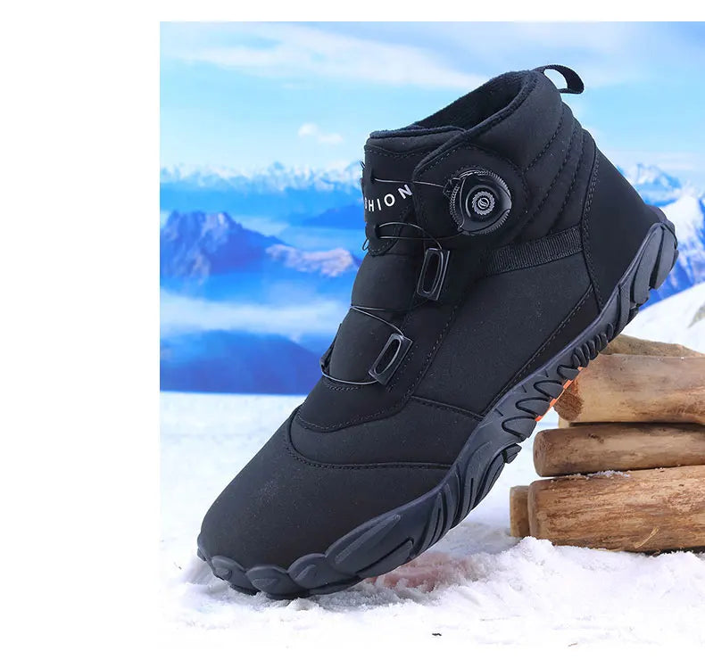 New Winter Booties Men Snow BareFoot Casual Shoes Outdoor Waterproof Work Shoes Warm Fur Men Ankle Shoes Snow Boots Plus Size 49