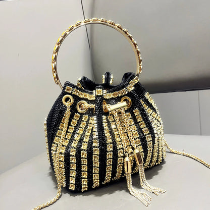luxury Designer purses and handbags bags for women bucket clutch purse evening banquet bag Crystal rhinestone shoulder bag