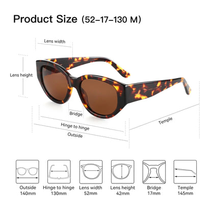 Polarized Sunglasses Women Trendy: Classic Sun Glasses Ladies Cateye Frame - Retro Cute Shades UV400 Protection
