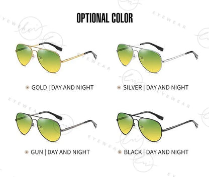 Brand Aviation Photochromic Day Night Vison Sunglasses Men Polarized Fashion Sun Glasses Women Safe Driving Anti-Glare UV400