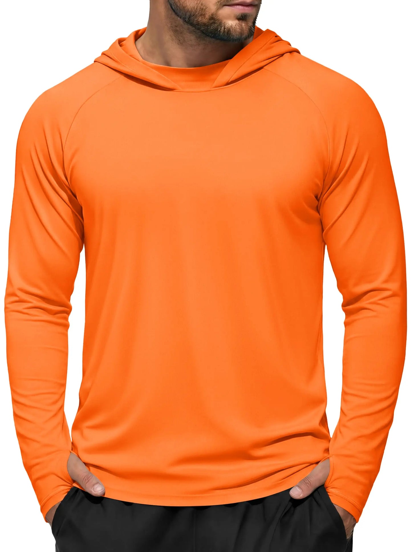 Men's UPF 50+ Hoodie Fishing Shirts Long Sleeve High Collar Mesh UV Sun Protection Rash Guard Swim Beach Running Hiking