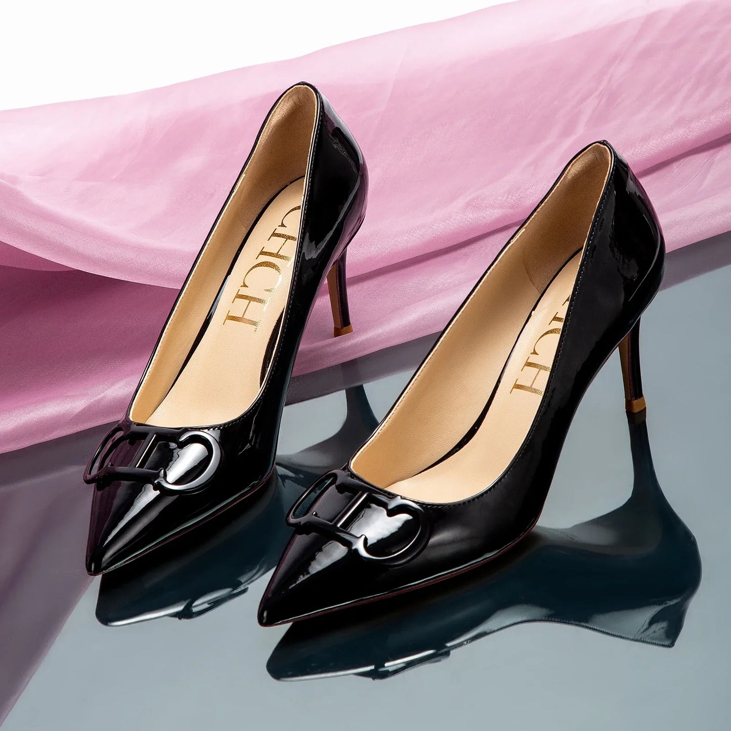 Solid Colour Classic Style New Women's Single Shoes Retro Simple Exquisite Workmanship Versatile Women's High-heeled Shoes