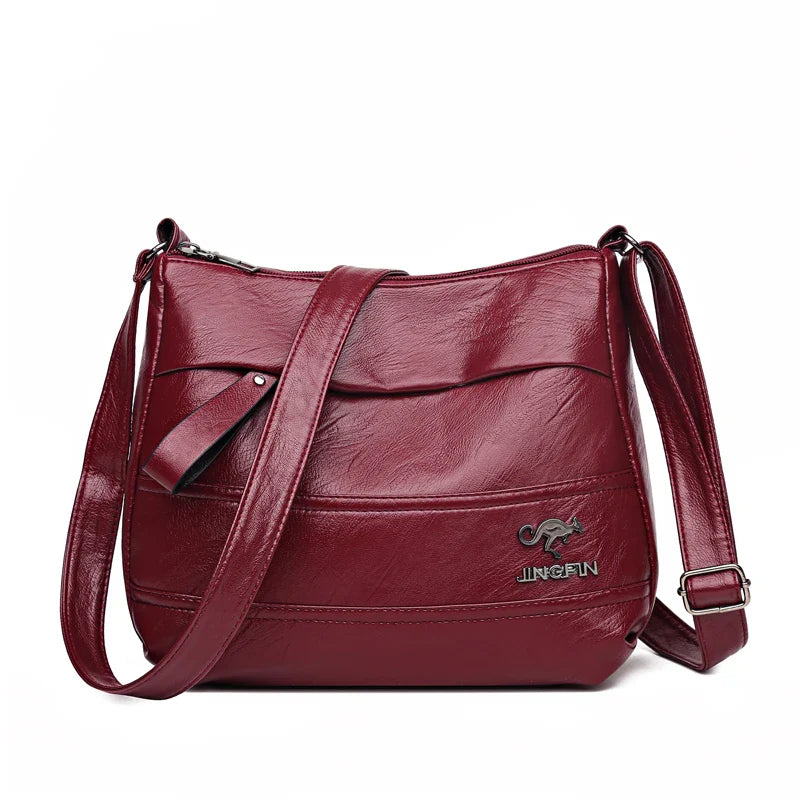 Elegant Leather One Shoulder Handbag Shopping Bag 2024 New Women's Fashion Handbag Sheepskin grain Beautiful Lady Crossbody Bag