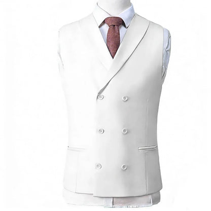 Men Vest Gray With Lapel Double Breasted Solid Waistcoat For Banquet Wedding Business Work Office Casual Daily Men Suit Vest