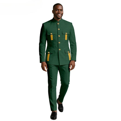 New Men's Suit 2-piece Business Formal Blazer Double-breasted Design Groom Tuxedo for Wedding XS-6XL Outfit