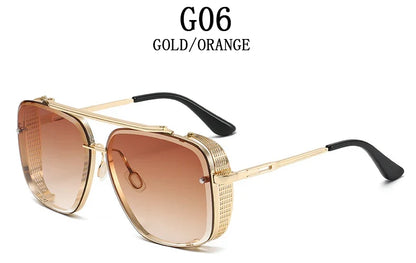 Vintage Steampunk Sunglasses Men Punk Oversized  Sunglasses Women Trendy Retro Square Gafas De Sol Hombre Lunette Soleil Femme