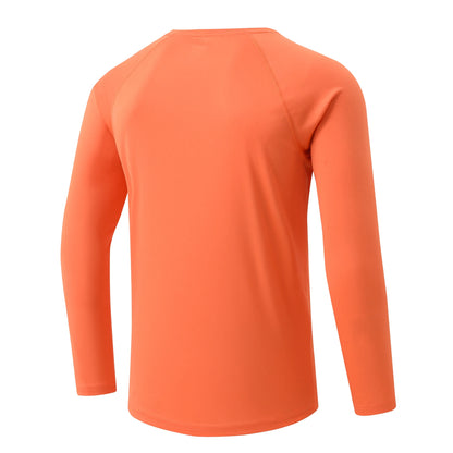 Men UPF 50+ Long Sleeve T-Shirt, Rash Guard Breathable Tops, Pullover Shirt for Sport Fishing Hiking Running Beach Surfing