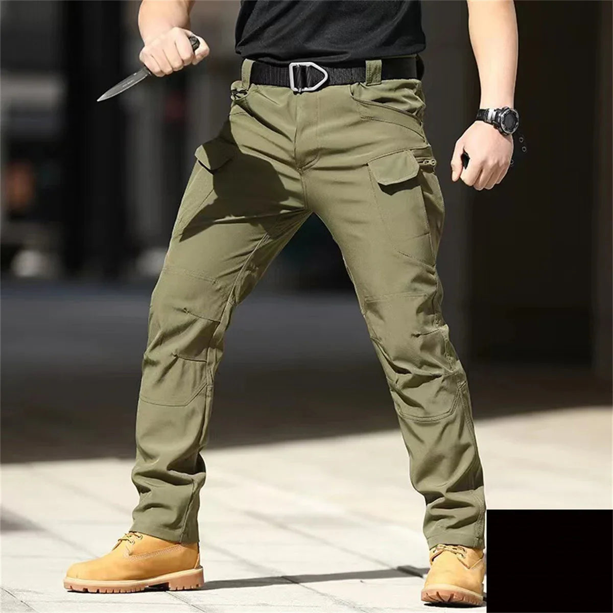 Plus Size Men's Elastic Tactical Pants Camping Hiking Fishing Trekking Climbing Outdoor Trousers Quick Dry Sports