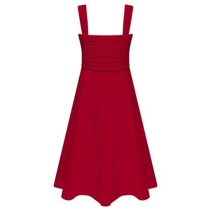 Summer Fashion Flower Girls Dress Wedding Birthday Party Kids Chiffon Dress Sleeveless Ruched Bodice Elegant Princess Dress
