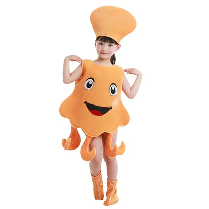 Children's Adorable Marine Animal Costumes Ocean-themed Party Outfits Starfish And Lobster Costumes Stage Performance Attire