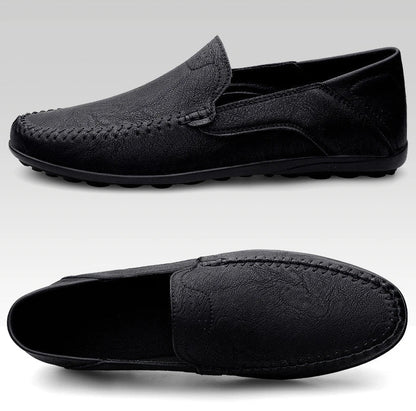Men's casual leather shoes four seasons plus size soft sole comfort outdoor fashion youth business leather shoes driving shoes