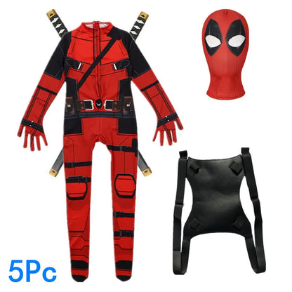 Movie Superhero Costume for Kids Justice Hero Bodysuit Halloween Mask Performance Costume Toddler Party  with Toy Gift