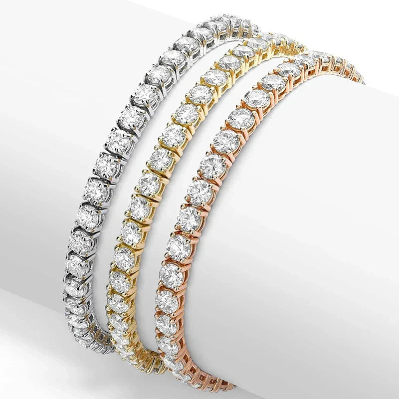 Original 3mm 4mm Moissanite Tennis Bracelet for Women Man D Color Pass Diamond Tester 925 Silver Wedding Party Jewelry