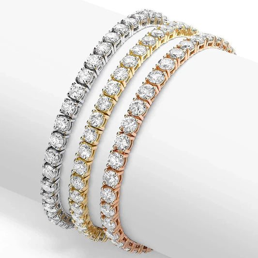 Bracelet de tennis original en moissanite 3mm 4mm pour femme homme, couleur D, passe le testeur de diamant, bijoux de mariage/fête en argent 925
