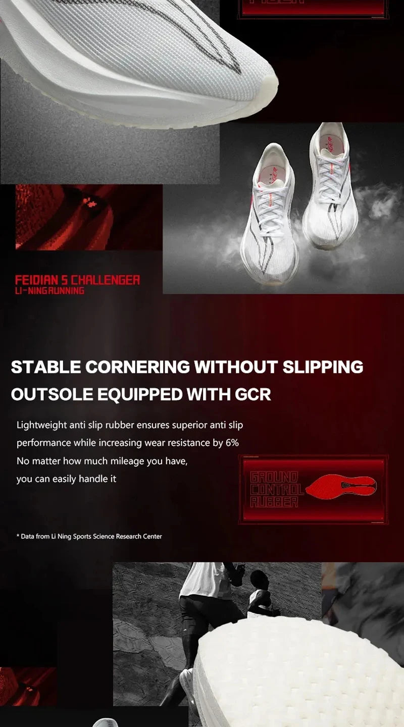 Li-Ning Women's FEIDIAN 5 CHALLENGER Racing Running Shoes CARBON-FIBER PLATE BOOM Cushion Sport Shoes Breathable Sneaker ARMV002