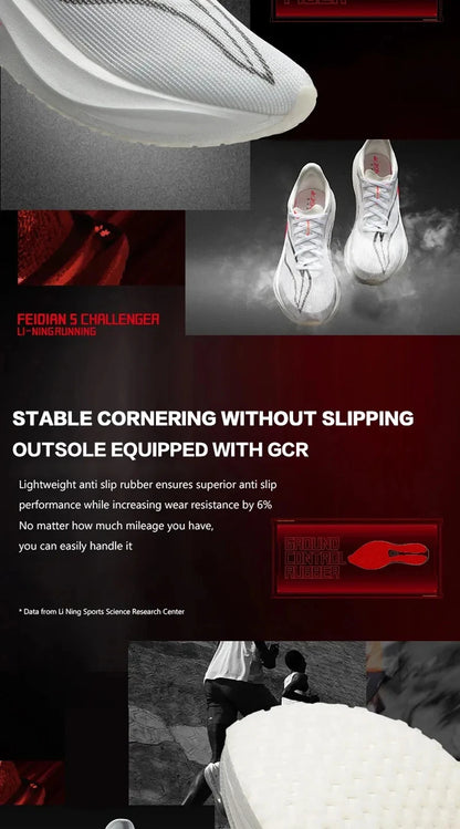 Li-Ning Women's FEIDIAN 5 CHALLENGER Racing Running Shoes CARBON-FIBER PLATE BOOM Cushion Sport Shoes Breathable Sneaker ARMV002