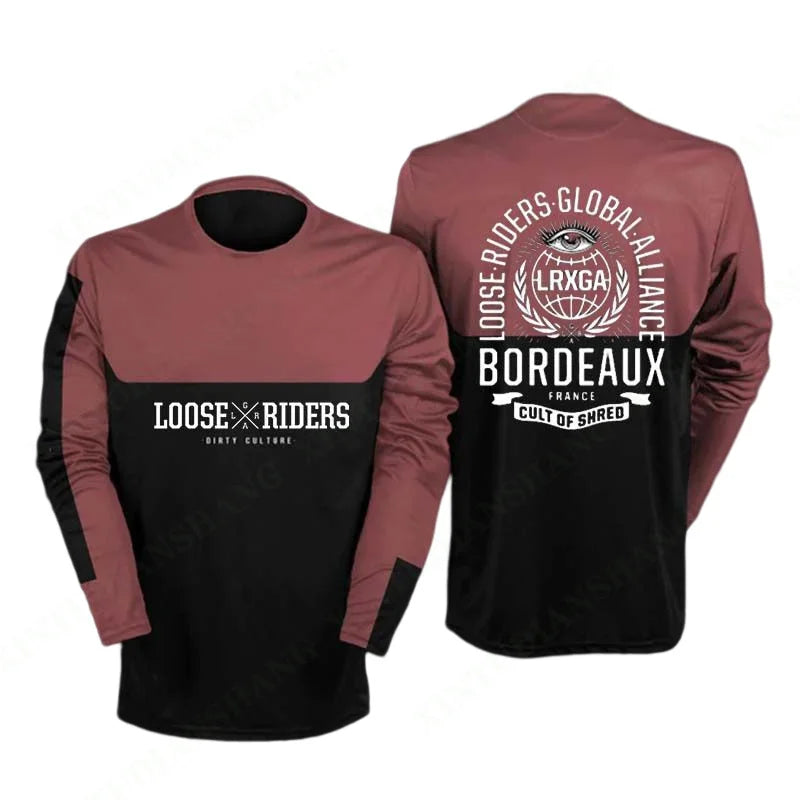 2025 Men's Loose Rider Jersey DH Motocross Endurance Downhill Jersey BMX Mountain Bike Shirt Outdoor Bike T-shirt